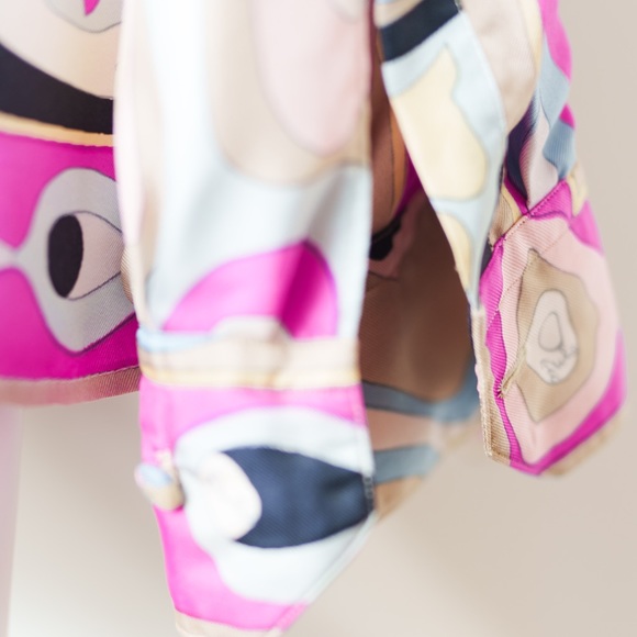 EMILIO PUCCI Vintage Multicolour Psychedelic Long Sleeve Silk Blouse - Picture 8 of 13